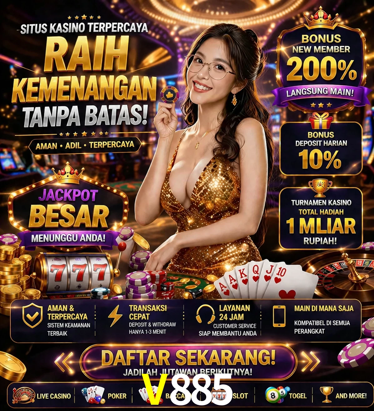 Roleta e blackjack V885