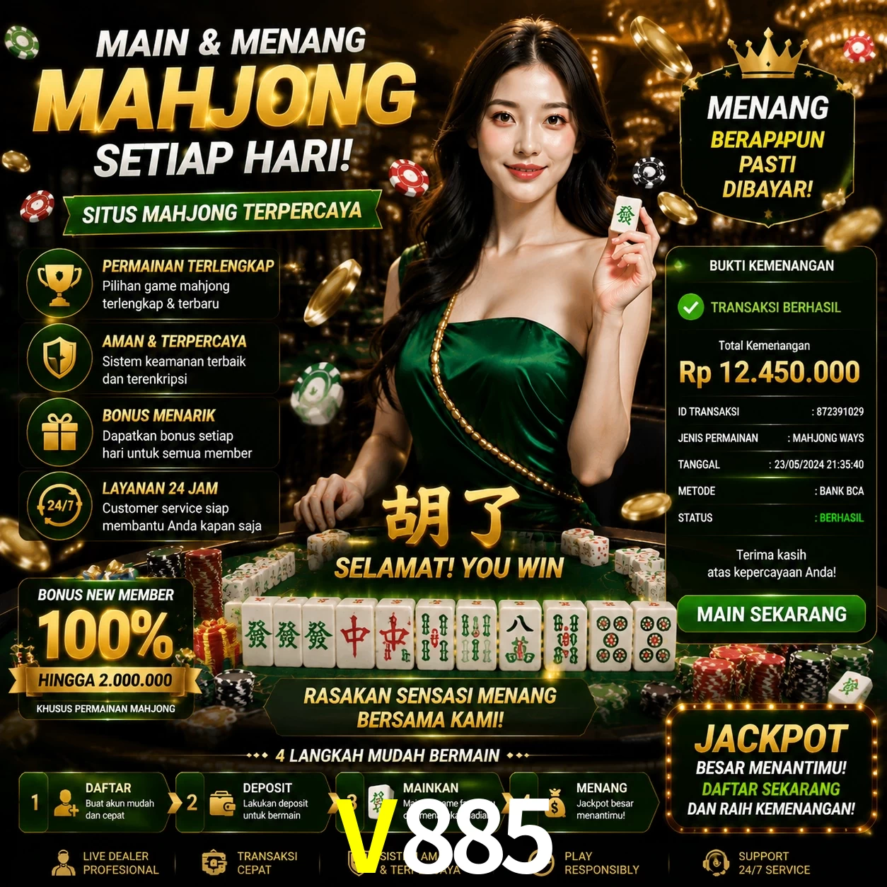 Ganhar e sacar na V885